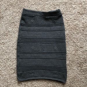 Grey knit pencil skirt